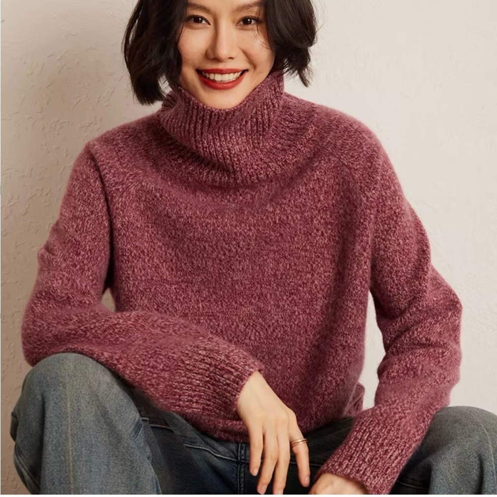 Cynthia Rowley Plum Turtleneck Sweater Wool blend size medium